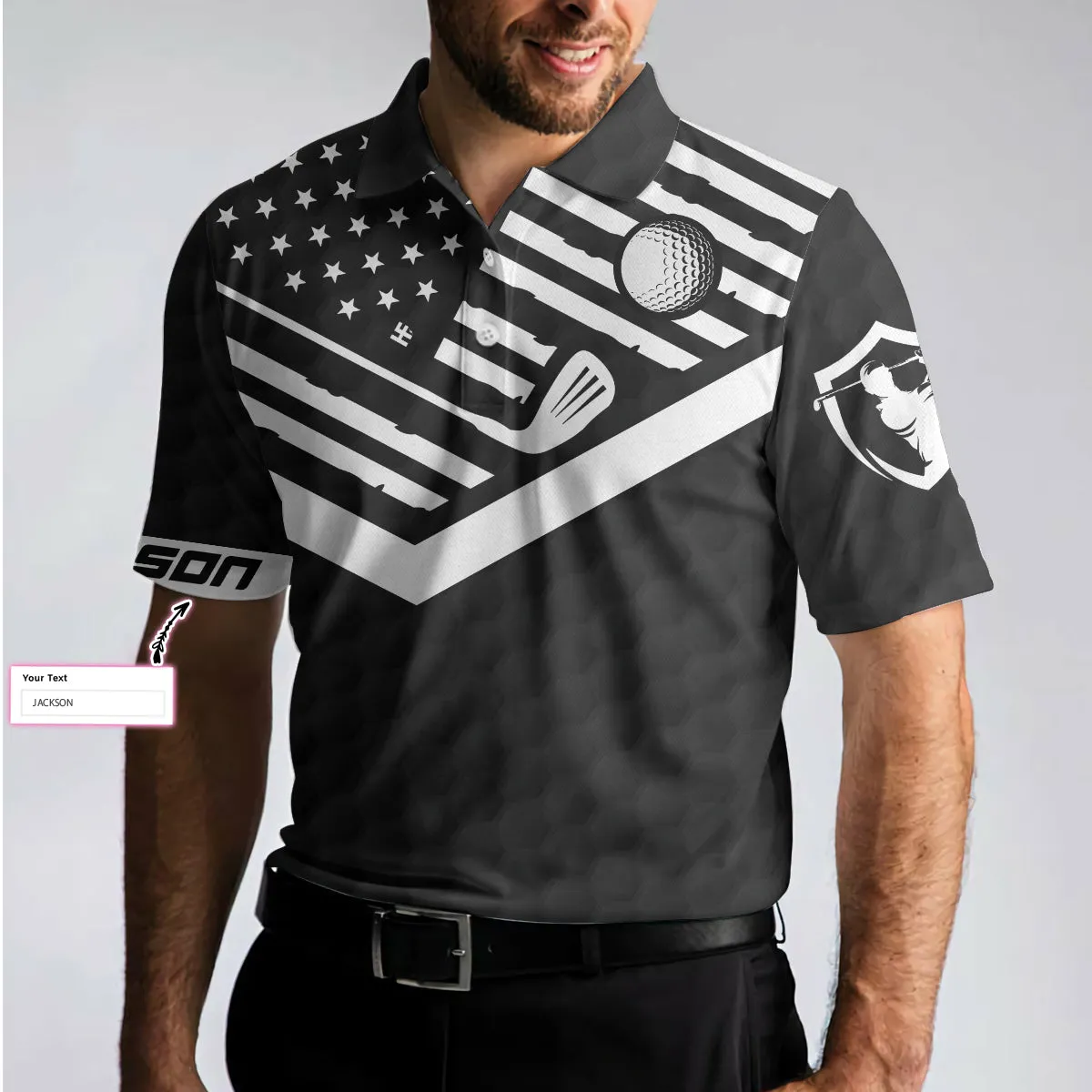 Life Is Full Of Important Choices New Custom Polo Shirt, Personalized Black Golf Pattern American Flag Polo Shirt, Best Golf Shirt For Men Coolspod