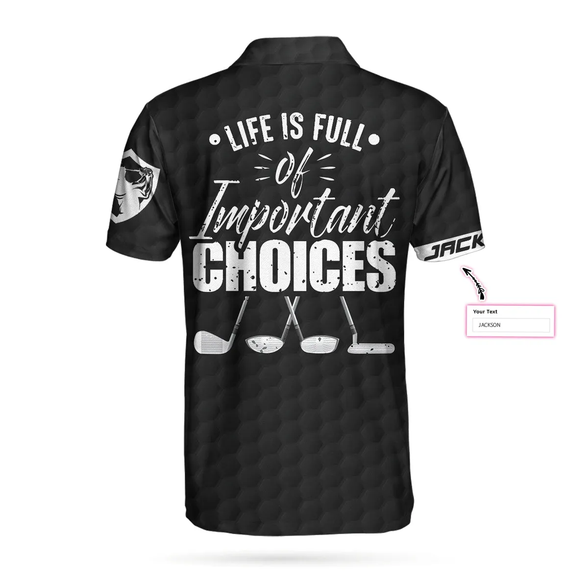 Life Is Full Of Important Choices New Custom Polo Shirt, Personalized Black Golf Pattern American Flag Polo Shirt, Best Golf Shirt For Men Coolspod