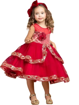 Made To Sparkle Embroidered Tulle Holiday Dress