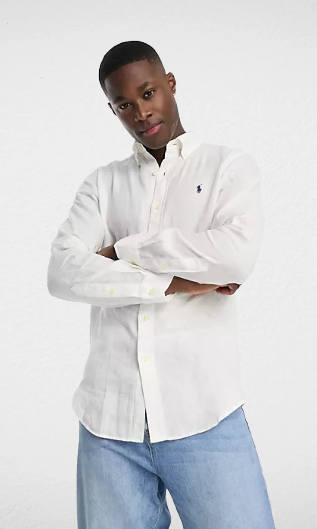 Men Linen Shirt Basic White