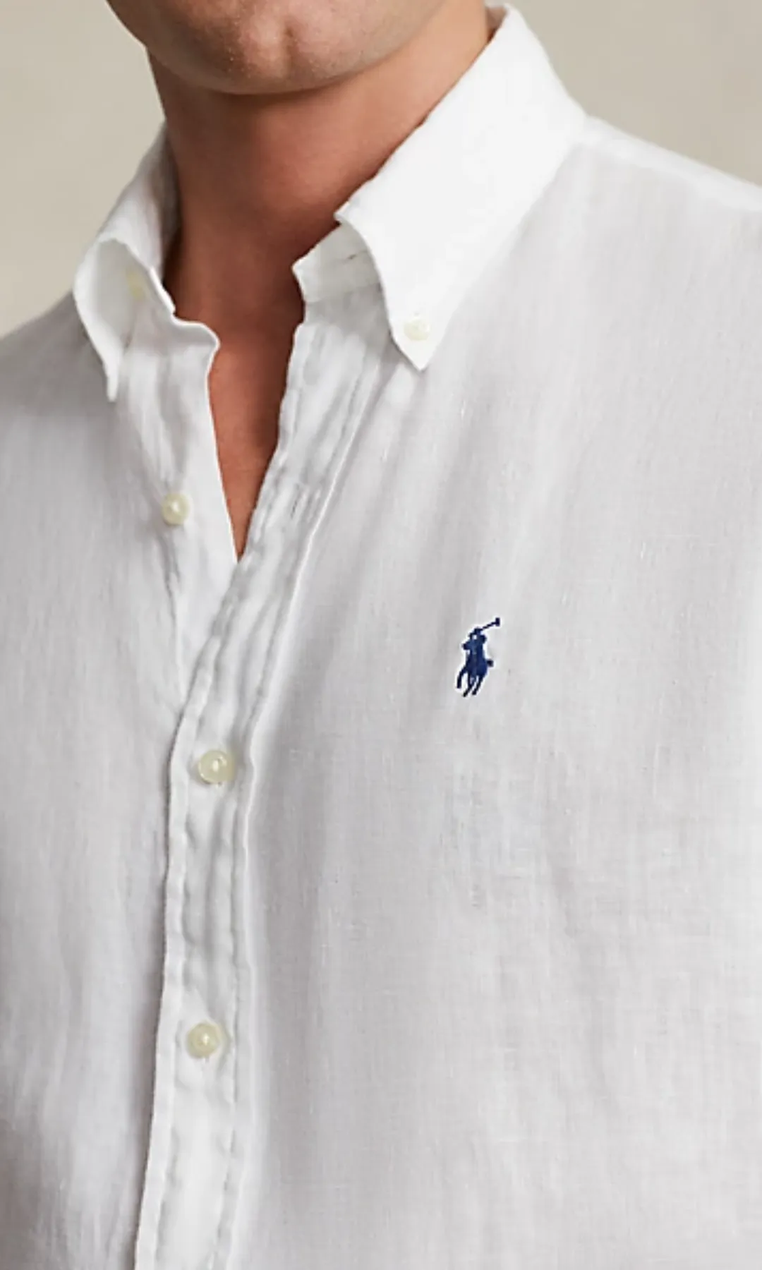 Men Linen Shirt Basic White