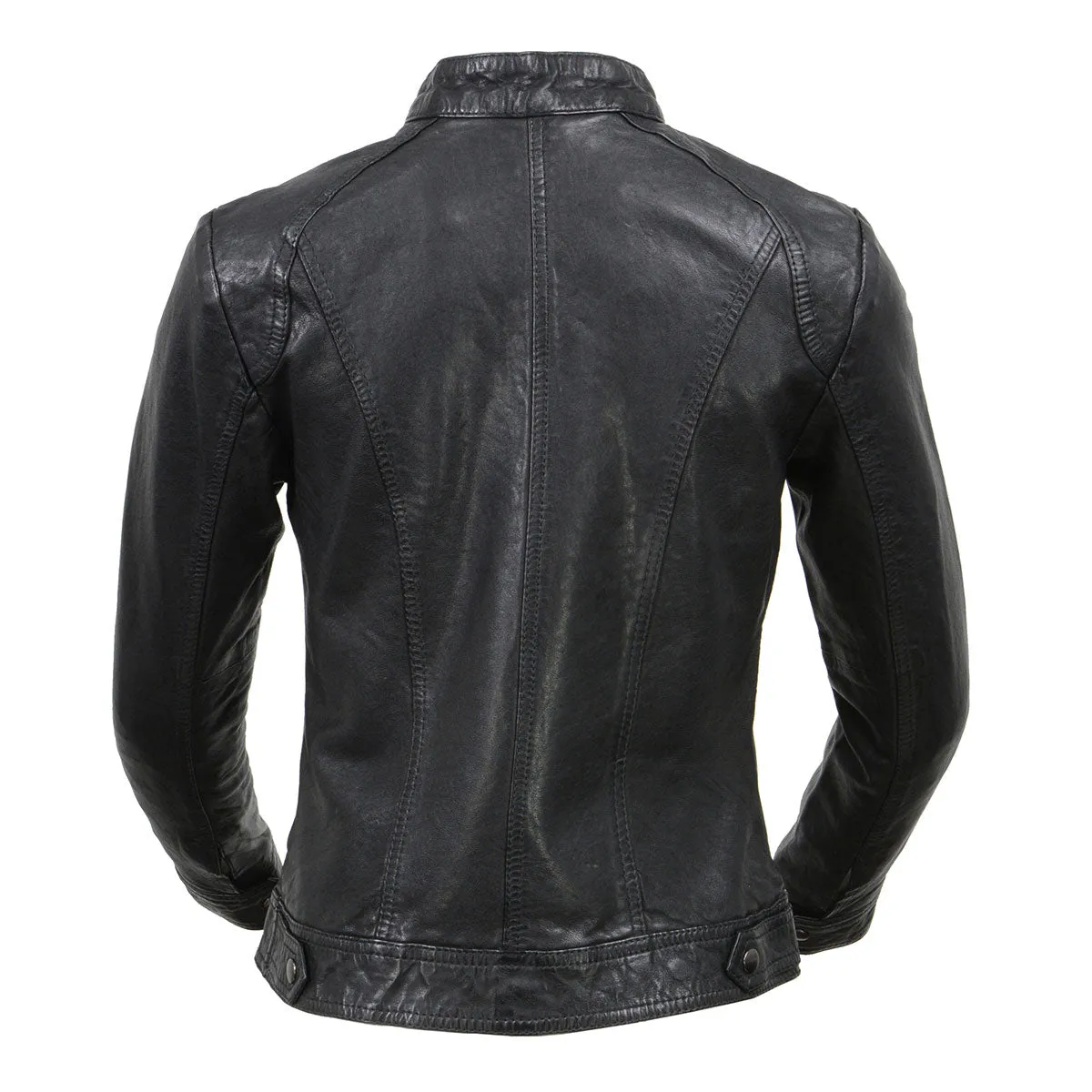 Milwaukee Leather Vintage SFL2811 Women's Black Zipper Front Motorcycle Casual Fashion Leather Jacket