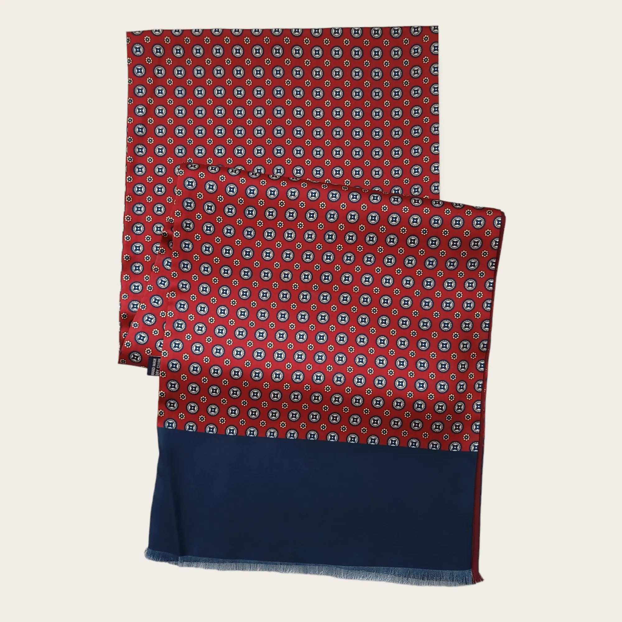 Navy Blue Red Dot Luxury Scarf