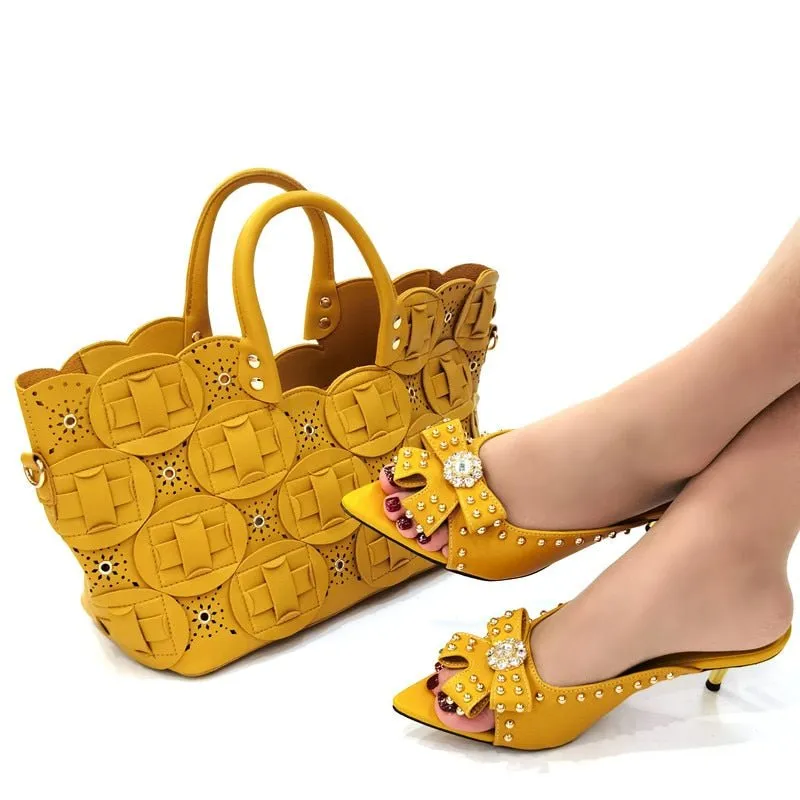 New Arrival African Style Shoes and Bag Set for Women