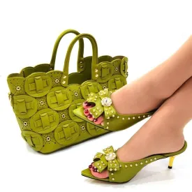 New Arrival African Style Shoes and Bag Set for Women