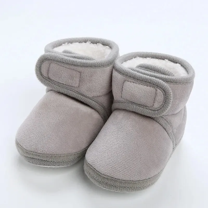 Newborn Baby Girls Soft Booties Solid Pompom Snow Boots Infant Toddler Newborn Warming Shoes - TGSH50686