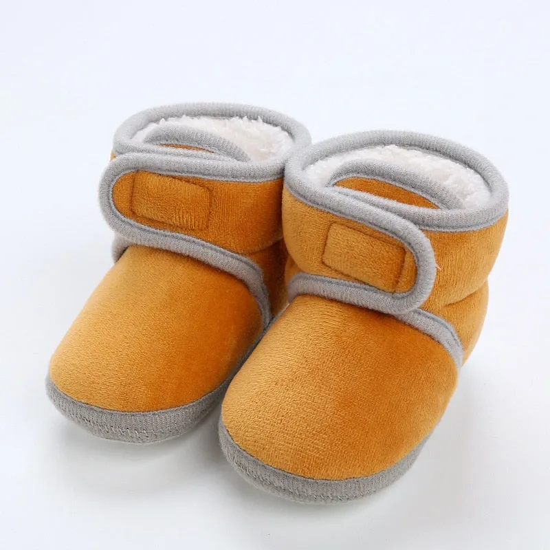 Newborn Baby Girls Soft Booties Solid Pompom Snow Boots Infant Toddler Newborn Warming Shoes - TGSH50686