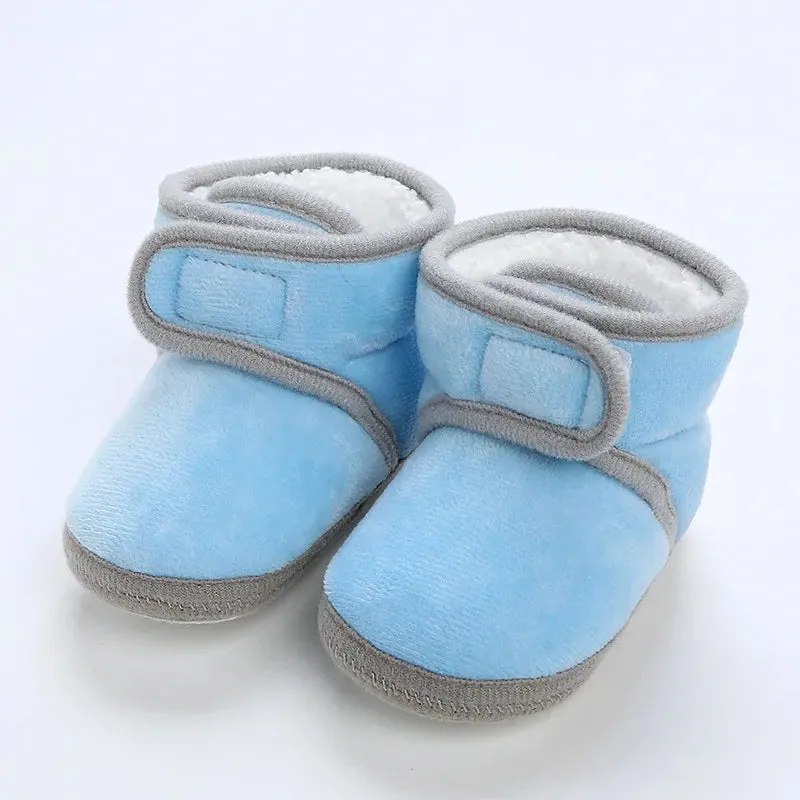 Newborn Baby Girls Soft Booties Solid Pompom Snow Boots Infant Toddler Newborn Warming Shoes - TGSH50686