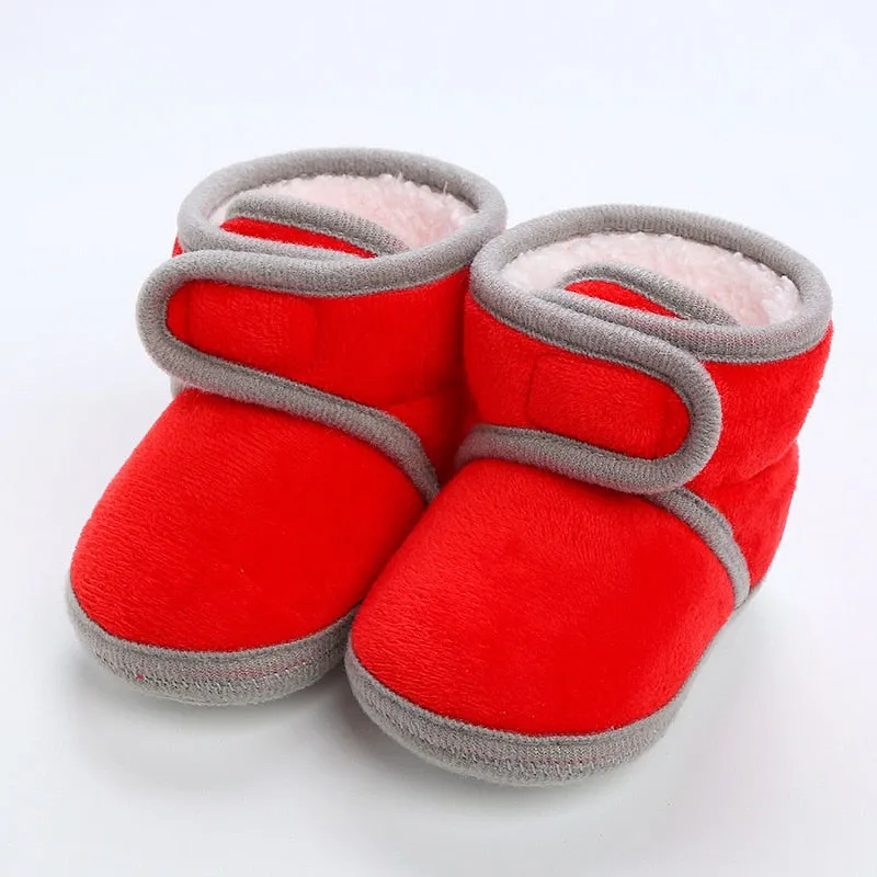 Newborn Baby Girls Soft Booties Solid Pompom Snow Boots Infant Toddler Newborn Warming Shoes - TGSH50686