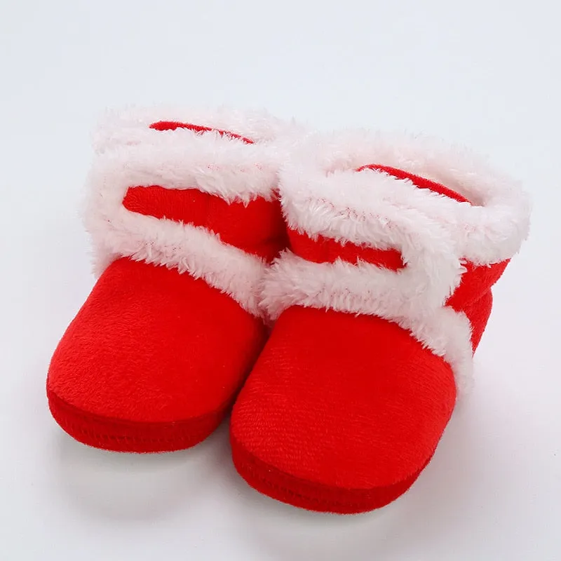 Newborn Baby Girls Soft Booties Solid Pompom Snow Boots Infant Toddler Newborn Warming Shoes - TGSH50686