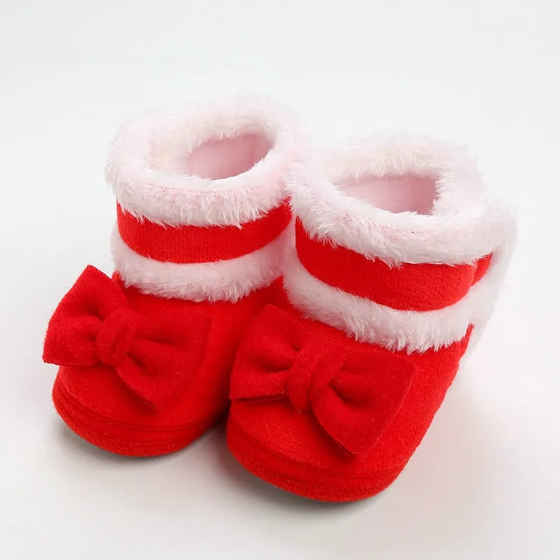 Newborn Baby Girls Soft Booties Solid Pompom Snow Boots Infant Toddler Newborn Warming Shoes - TGSH50686