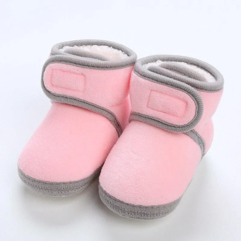 Newborn Baby Girls Soft Booties Solid Pompom Snow Boots Infant Toddler Newborn Warming Shoes - TGSH50686