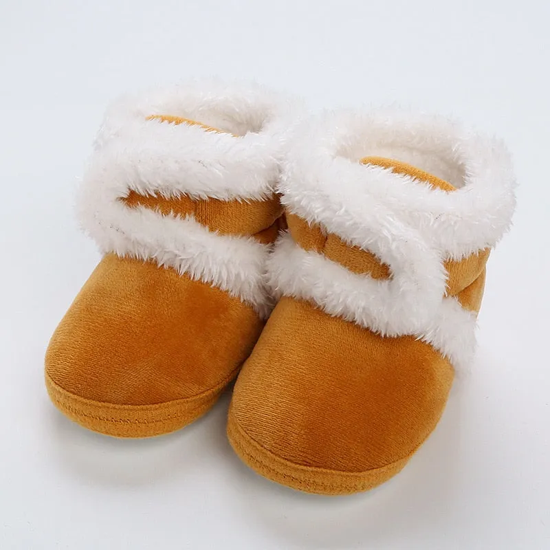 Newborn Baby Girls Soft Booties Solid Pompom Snow Boots Infant Toddler Newborn Warming Shoes - TGSH50686