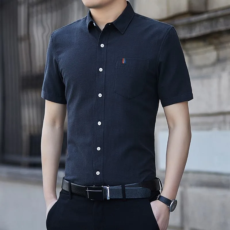 Patched Pocket Button Casual Short Sleeve Shirt