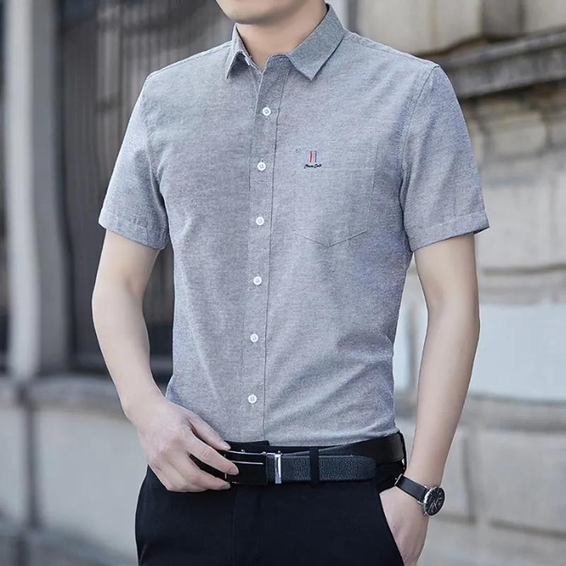 Patched Pocket Button Casual Short Sleeve Shirt