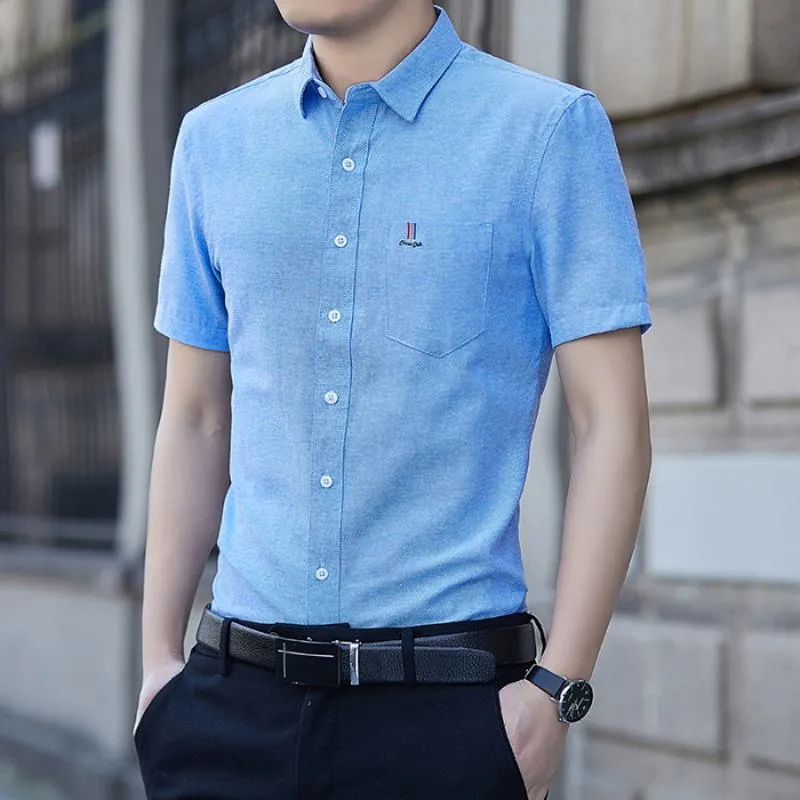 Patched Pocket Button Casual Short Sleeve Shirt