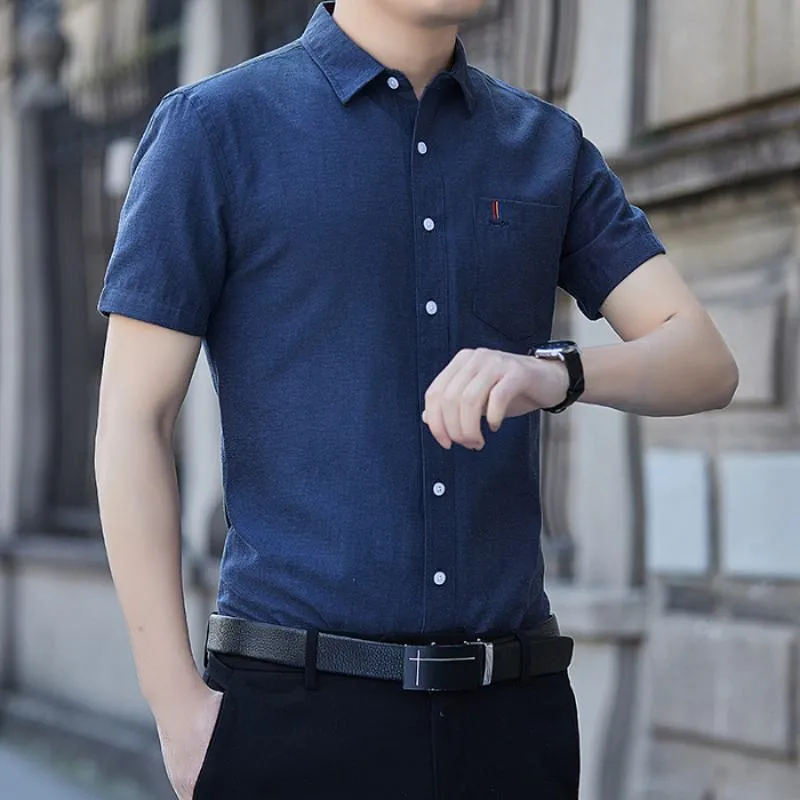 Patched Pocket Button Casual Short Sleeve Shirt