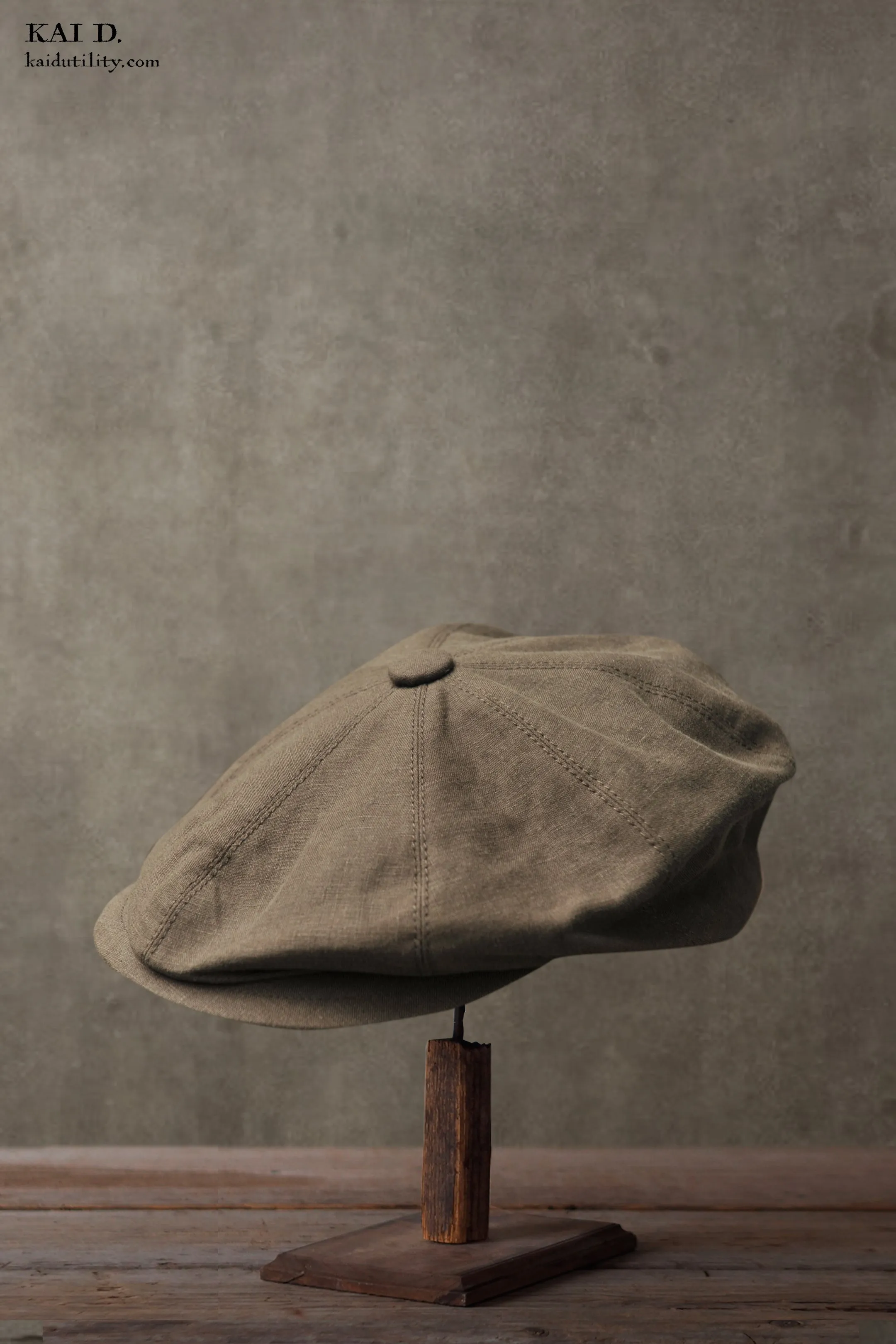 Peaky Hat -  Belgian linen Green Grey - M, XL