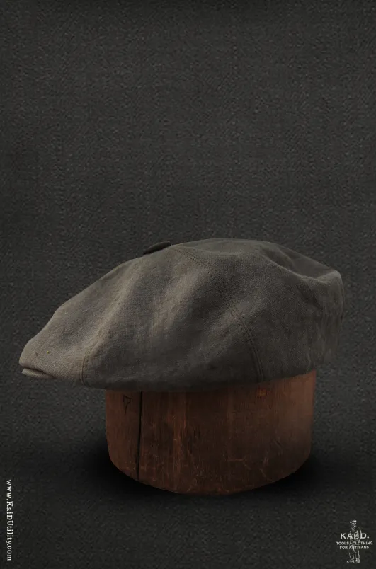 Peaky Hat -  Belgian linen Green Grey - M, XL