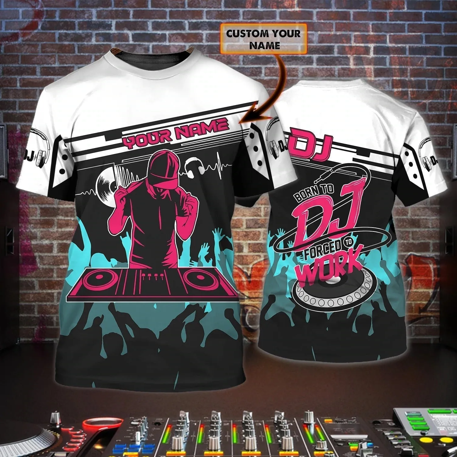 Personalized Best Dj Ever Tshirt, Playing Dj Shirts, Nonstop Shirts, Night Club Shirts, Cool 3D Disc Jockey Shirt