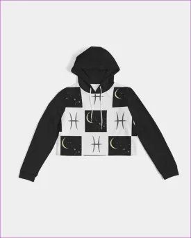 Pisces Moon Womens Cropped Hoodie