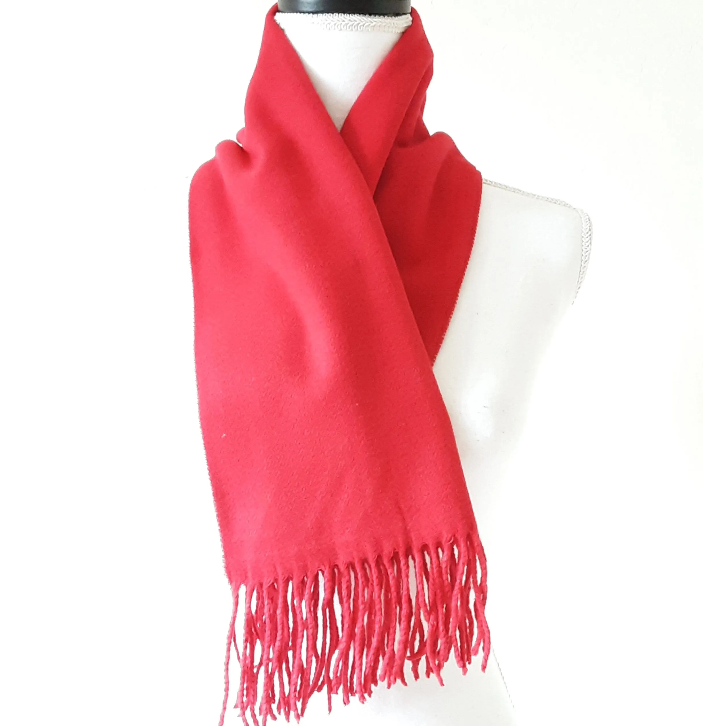 Red Truck Embroidery Cashmere Feel Scarf - Embroidery Shawl, Bridesmaid Gift, Pe