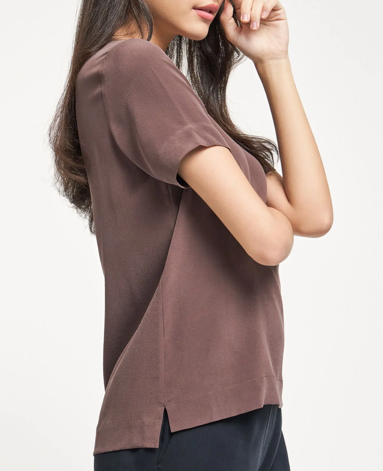 Silk Crew Neck Tee