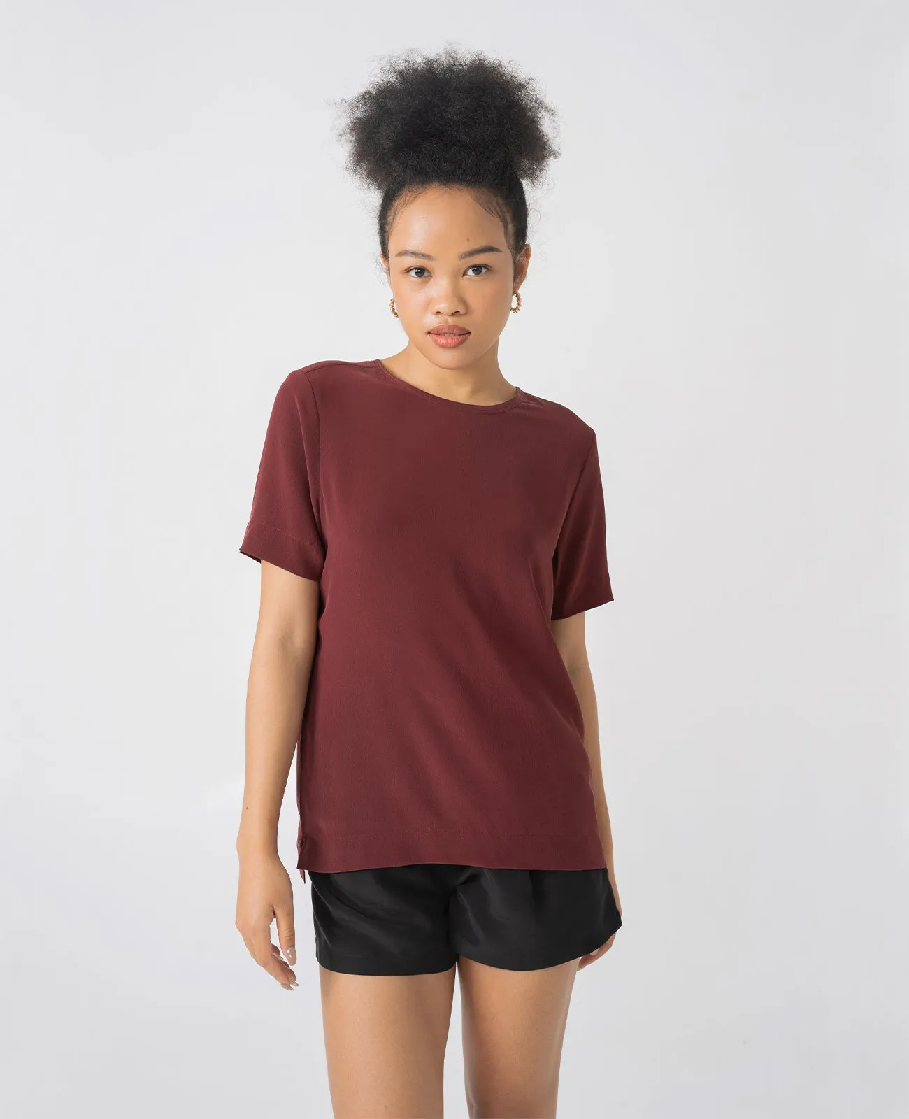 Silk Crew Neck Tee