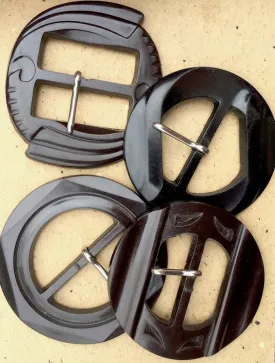 So 1940s...Big Bakelite Belt Buckles