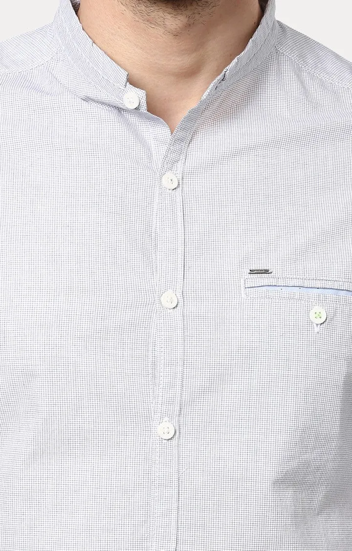 Spykar Men'S White Cotton Checked Casual Shirts