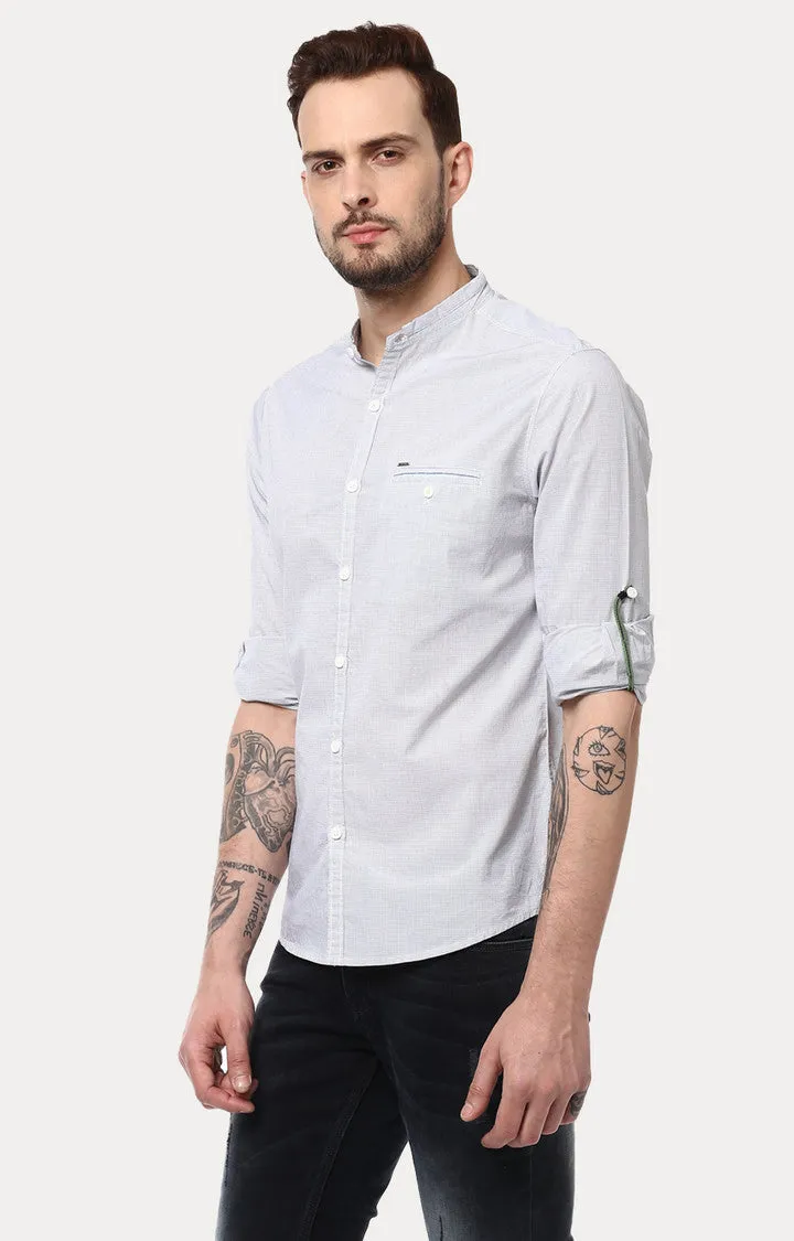 Spykar Men'S White Cotton Checked Casual Shirts