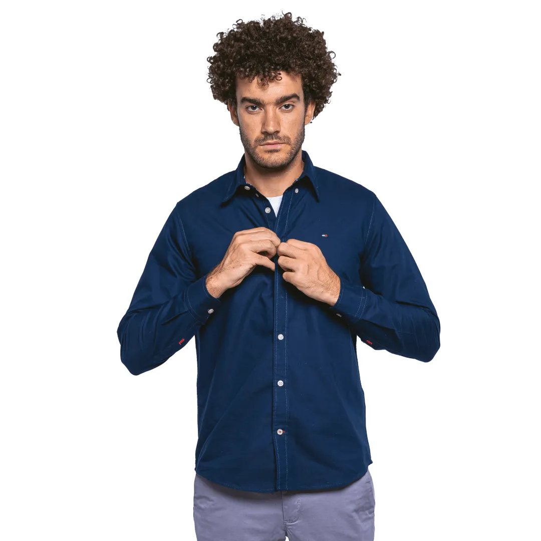 TH Men Shirt Slim Fit - Dark Blue