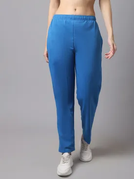 Vimal Jonney Fleece Regular-Fit Blue Trackpant for Women