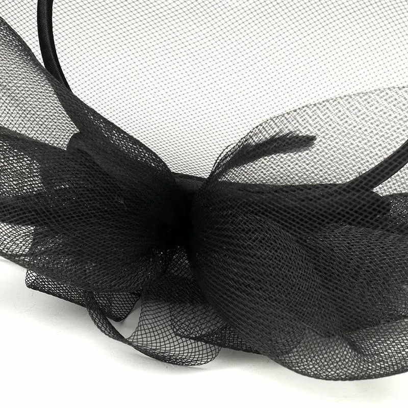 Vintage Inspired Black Wedding Hat Headband w/ Cage