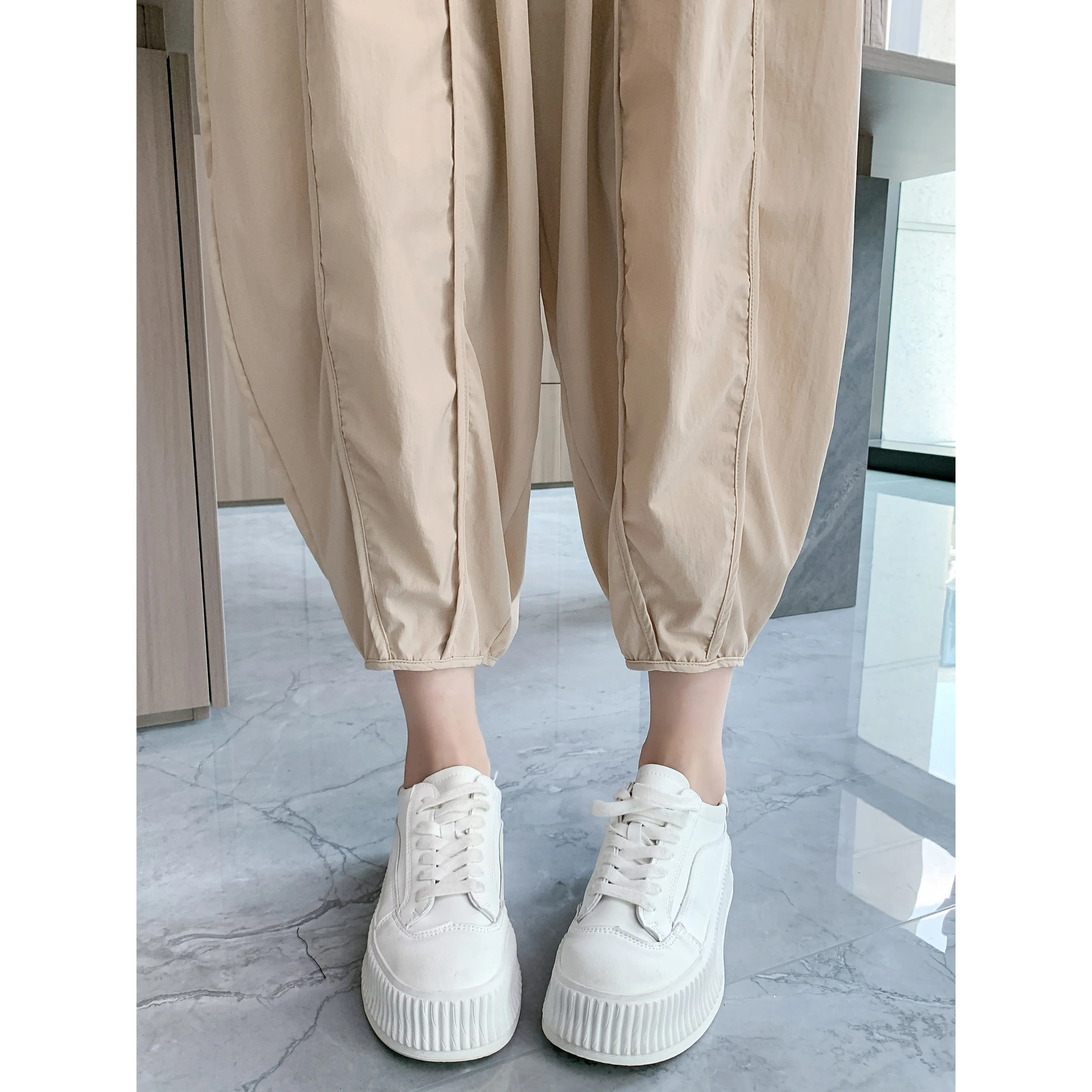 Wide Leg Slimming High-Waisted Loose Fit Thickness Casual Tapered Pants