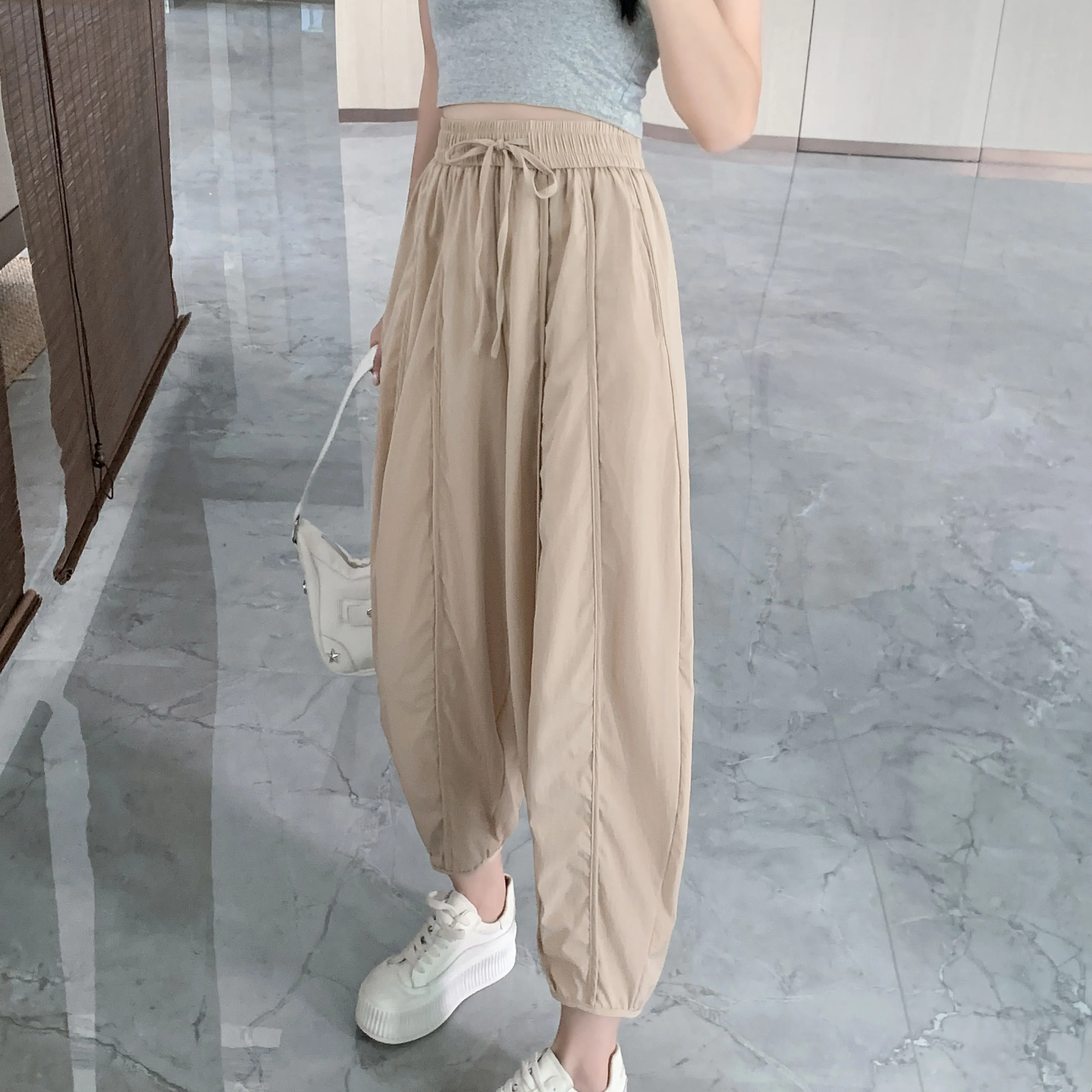 Wide Leg Slimming High-Waisted Loose Fit Thickness Casual Tapered Pants