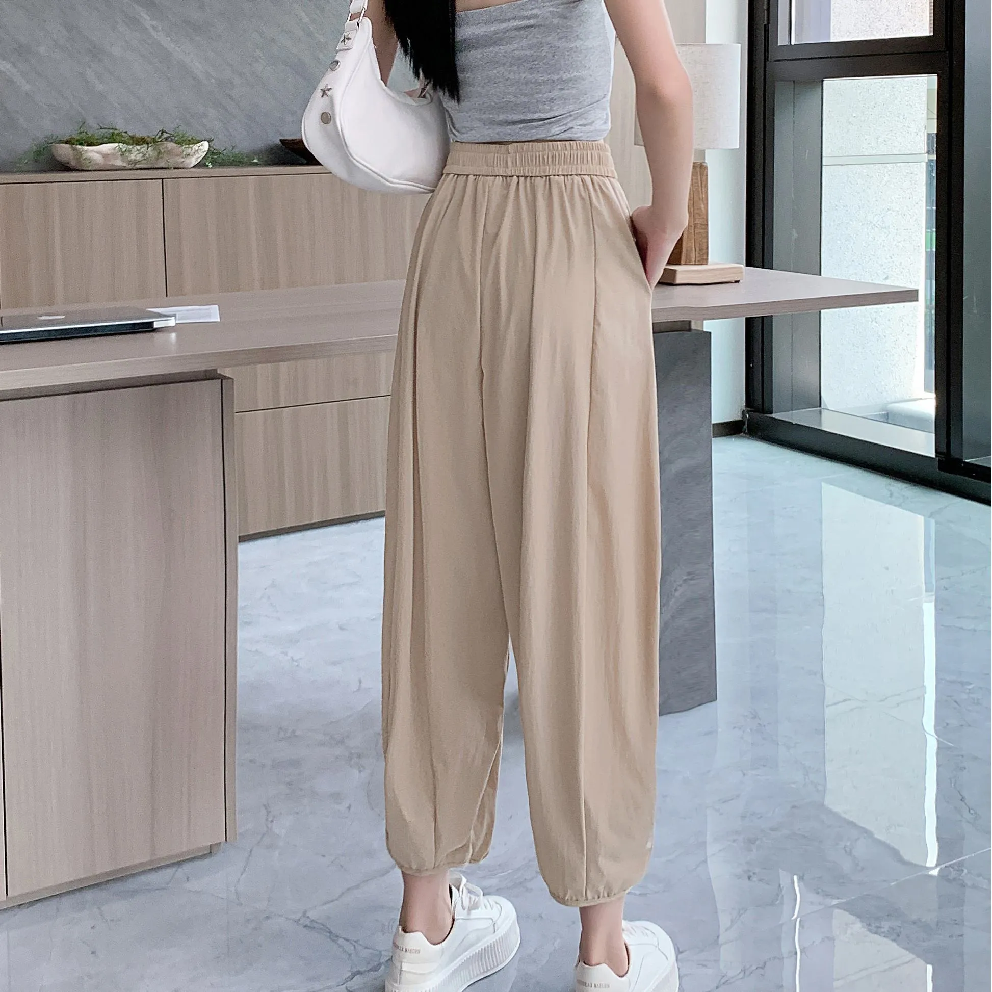 Wide Leg Slimming High-Waisted Loose Fit Thickness Casual Tapered Pants