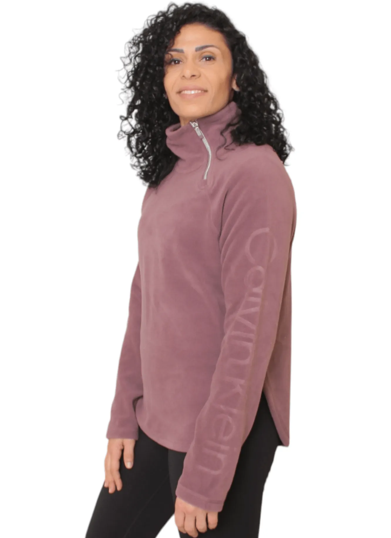 Women Sweatshirt Half Zipper - CK -  Purple