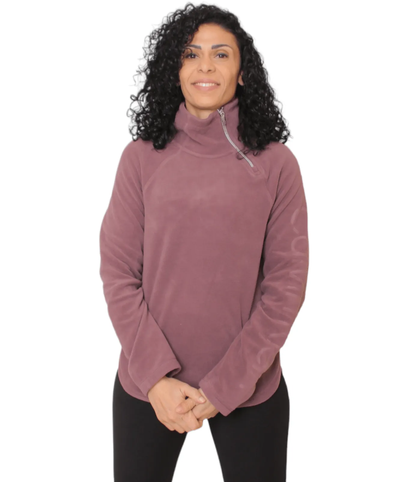 Women Sweatshirt Half Zipper - CK -  Purple